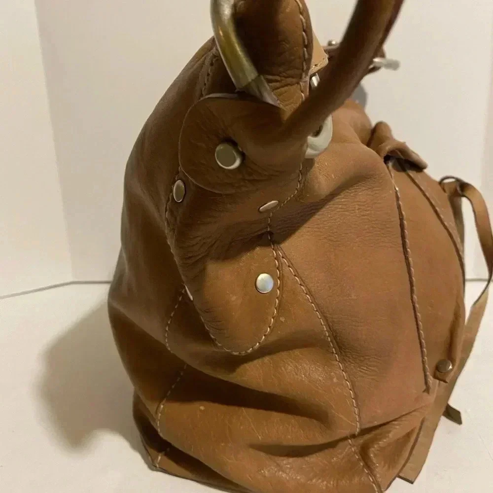 RUEHL no.925 brown distressed leather hobo bag
